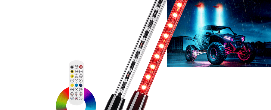 5ft LED RGB UTV Whip Lights